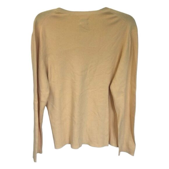 Chico’s Aubrey Classic V-Neck Sweater Butter Yellow Knit Long Sleeve L 3 - Picture 2 of 5